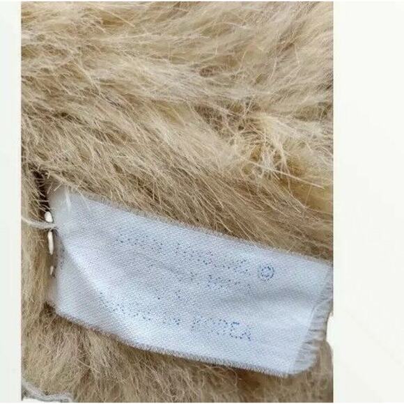 Vintage EDEN NY Shaggy Teddy Bear Vinyl Nose Airbrushing Spots Tan Brown Korea - Picture 8 of 10